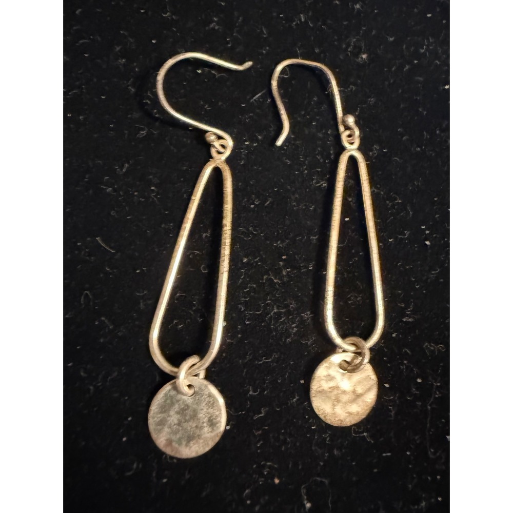 Vintage ATI Mexico Sterling Silver Dangle Earrings Modernist